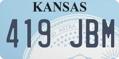 KS license plate 419JBM
