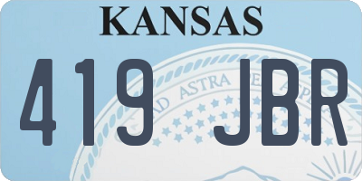 KS license plate 419JBR