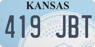 KS license plate 419JBT