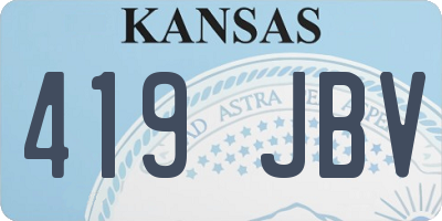KS license plate 419JBV