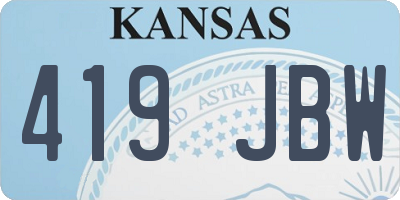 KS license plate 419JBW