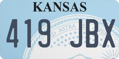 KS license plate 419JBX