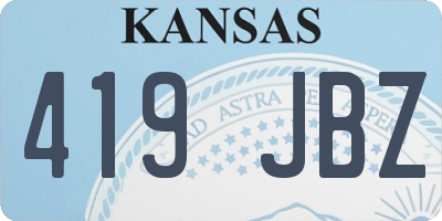 KS license plate 419JBZ