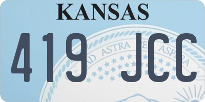 KS license plate 419JCC
