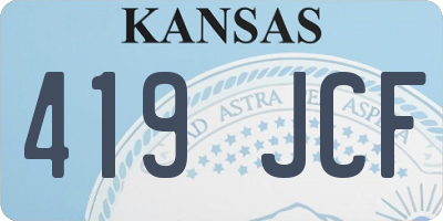 KS license plate 419JCF