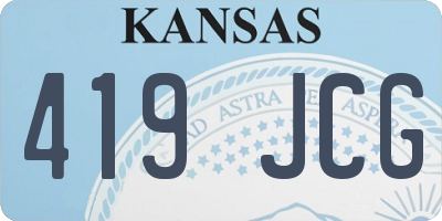 KS license plate 419JCG
