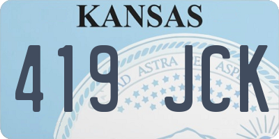 KS license plate 419JCK