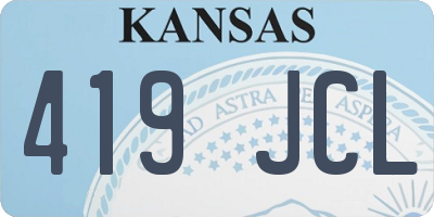 KS license plate 419JCL
