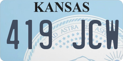 KS license plate 419JCW