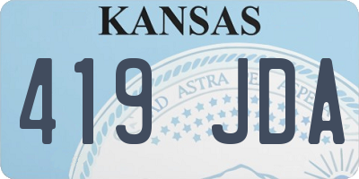 KS license plate 419JDA