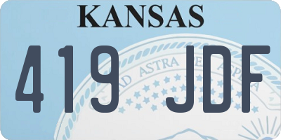 KS license plate 419JDF