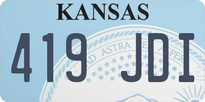 KS license plate 419JDI