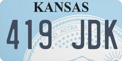 KS license plate 419JDK