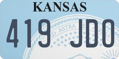 KS license plate 419JDO