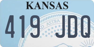 KS license plate 419JDQ