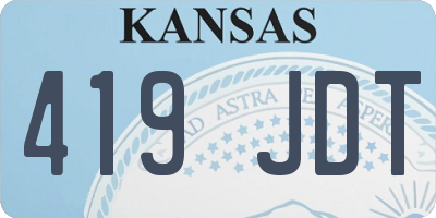 KS license plate 419JDT