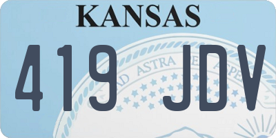 KS license plate 419JDV