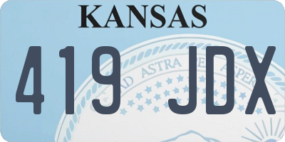 KS license plate 419JDX