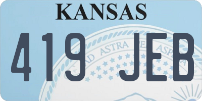 KS license plate 419JEB