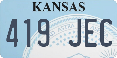 KS license plate 419JEC