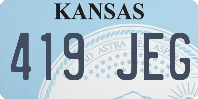 KS license plate 419JEG