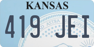 KS license plate 419JEI
