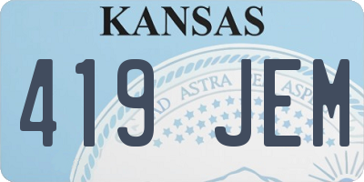 KS license plate 419JEM