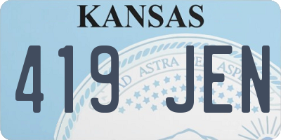 KS license plate 419JEN
