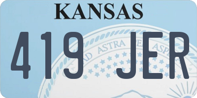 KS license plate 419JER