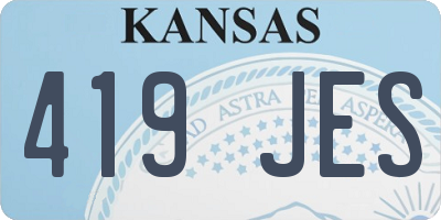 KS license plate 419JES