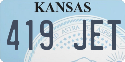 KS license plate 419JET