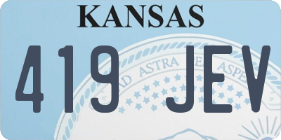 KS license plate 419JEV