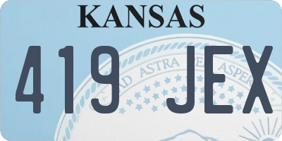 KS license plate 419JEX