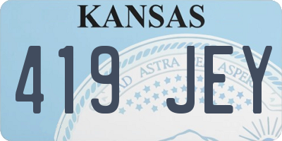 KS license plate 419JEY