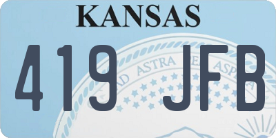 KS license plate 419JFB
