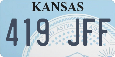 KS license plate 419JFF