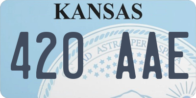 KS license plate 420AAE