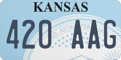 KS license plate 420AAG