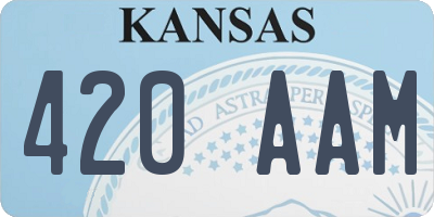KS license plate 420AAM