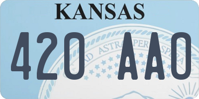 KS license plate 420AAO