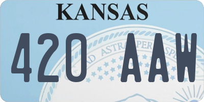 KS license plate 420AAW