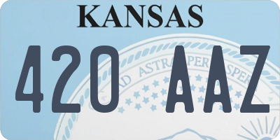 KS license plate 420AAZ