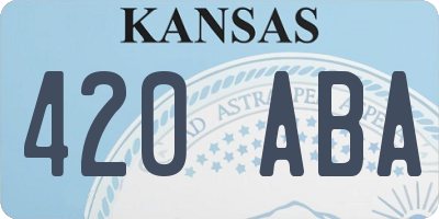 KS license plate 420ABA