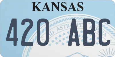 KS license plate 420ABC