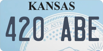 KS license plate 420ABE