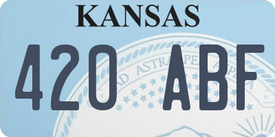 KS license plate 420ABF