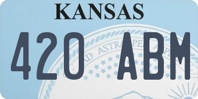 KS license plate 420ABM