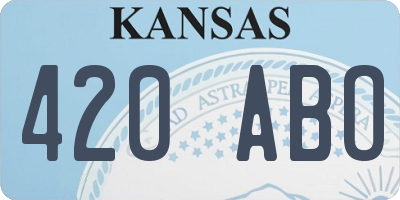 KS license plate 420ABO