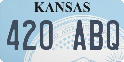 KS license plate 420ABQ