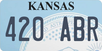 KS license plate 420ABR